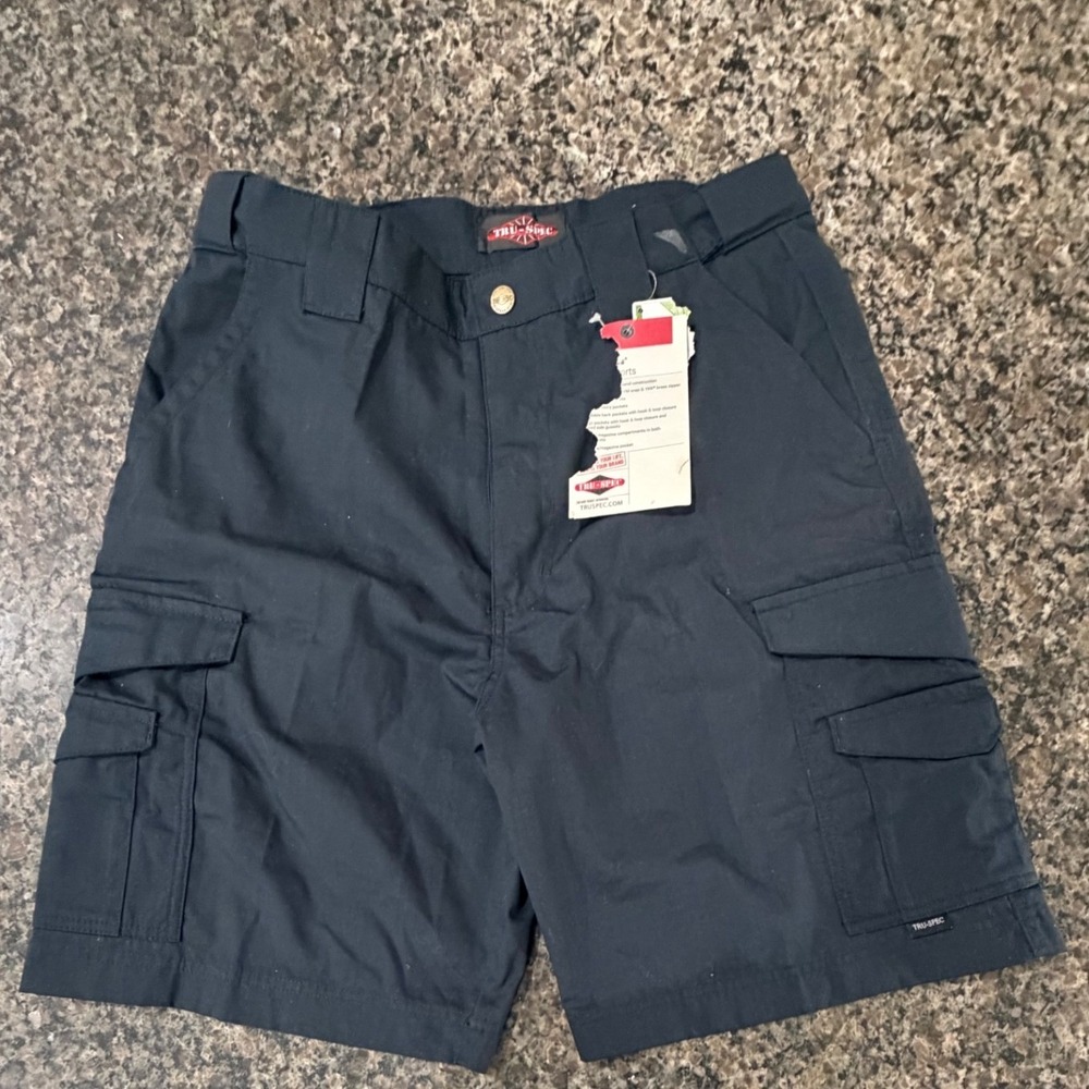 TRU-SPEC 24-7 Series Original Tactical Shorts Black Mens 32/9 Ripstop Cargo